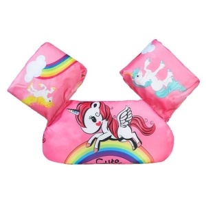 Vesta de salvare pentru copii cu aripioare de inot, Roz, Model unicorn - Img 3
