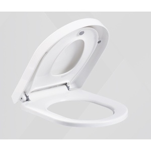 Capac de Toaleta cu Reductie 2 in 1, pentru Copii si Adulti, Coborare Lenta si Silentioasa, Instalare Usoara, din PP5 , in Forma de O, Alb - Img 4