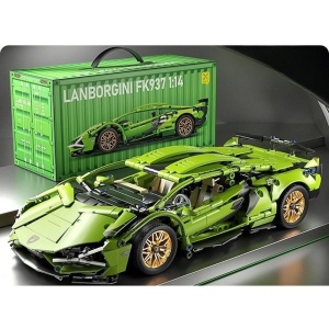Joc de Construit, Model Lamborghini, 1280 Piese, +6 Ani, Verde - Img 6