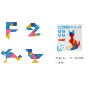 Joc Magnetic Tangram, 7 Piese Magnetice, Forme Geometrice, 3 Ani, EVA, ABS, Magnet, 10.5 x 10.5 x 2.2 cm, Multicolor - Img 3