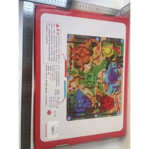 Joc Montessori de Sortare Culori, Creion Magnetic, Tip Labirint Ilustrat, din Lemn, Model Dinozauri, 39x29x1.5 cm - Img 6