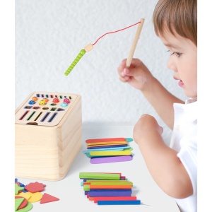 Jucarie de Sortare, din Lemn, +36 Luni, Tip Montessori, Multicolor - Img 2