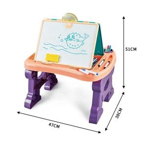 Jucarie educativa pentru copii 2 in 1, masa si tabla pentru desenat - Img 4
