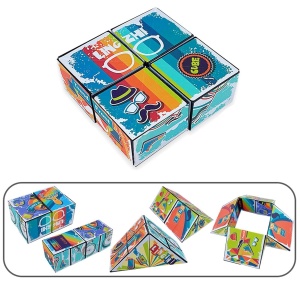 Jucarie Interactiva, Magic Cube, Puzzle, Diferite Forme, Anti-stress, 8 x 8 x 3 cm, Multicolor - Img 3
