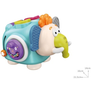 Jucarie interactiva Montessori, Jucarie pentru Bebelusi, Model Elefant Dragut - Img 2