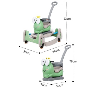 Masinuta Balansor Multifunctionala pentru Copii, Model Cal Scooter de tip Masinuta Balansor, Varsta 1-3 ani, 93 x 80 x 58 cm, cu Maner, Verde - Img 6