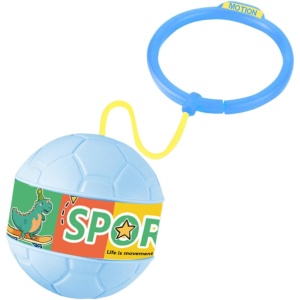 Minge pentru Sarit, Tip Coarda Hula Hoop, Cerc 12 cm, Coarda 52 cm, Minge 12 x 11 cm, Functie Iluminat, 4-6 Ani, Plastic, Albastru - Img 5