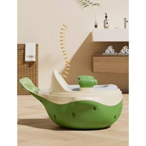 Olita 2in1, Model Balena, cu Reductor WC, din Plastic, cu Muzica si Lumini, 36 x 41 x 20 cm, Verde - Img 3