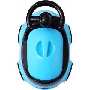 Olita pentru Copii, +1an, Portabila, Design Masinuta cu Capac, Model Prietenos, Non-Toxic, Compartiment Detasabil, Usor de Curatat, Albastru - Img 2