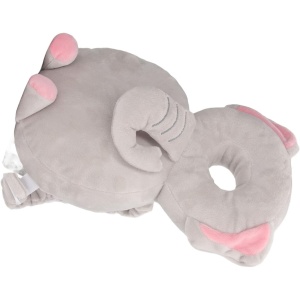 Perna tip Rucsac pentru Protectia Capului, Tetiera tip Elefant de Plus, pentru Bebelusi, Gri - Img 6