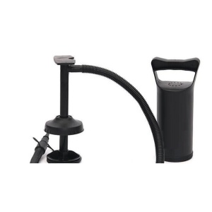 Pompa manuala pentru umflat obiecte gonflabile , colace , saltele , cu 3 adaptori pentru interconectare si furtun, negru, Flippy - Img 4