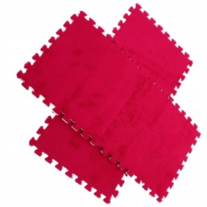 Set 10 Piese Covor tip Puzzle, Spuma EVA, Pufos, 30 x 30 x 1 cm, Rosu - Img 2