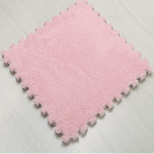 Set 10 Piese Covor tip Puzzle, Spuma EVA, Pufos, 30 x 30 x 1 cm, Roz Pudrat - Img 2