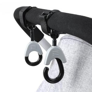 Set 2 Carlige pentru Carucior, din Plastic si Velcro, Sarcina Maxima 2 kg, Negru - Img 4