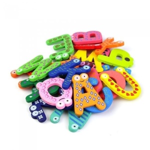 Set 26 Magneti de Frigider pentru Copii, Model Alfabet A-Z, Figurine Amuzante, din Lemn, Multicolor - Img 2