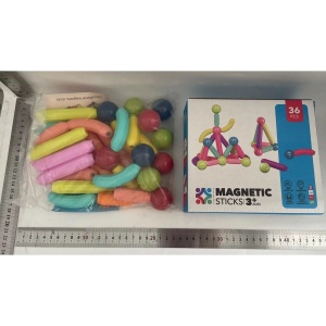 Set 36 de Piese Magnetice de Constructie, Puzzle, Forme, 3 Ani, ABS, Magnet, 18x6x16 cm, Multicolor - Img 2