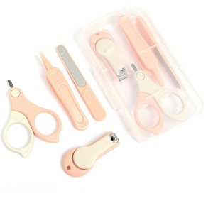 Set 4in1 de Ingrijire Unghii pentru Bebelusi, Cutie de Depozitare Transparenta, 0-6 Ani, 13.6x8x2 cm, Roz - Img 6