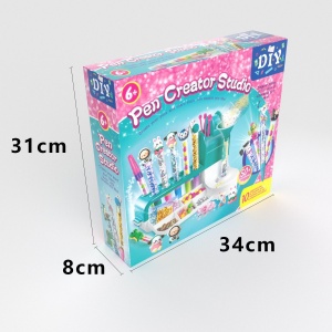 Set de Creatie, Stiloul Magic, +6 Ani, peste 50 de Accesorii, Laborator de Creatie Pixuri, 34 x 31 x 8 cm, Multicolor - Img 6