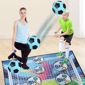 Set de Fotbal Joc Recreativ pentru Copii, Minge cu Scai, Poarta din Material Textil, 150 x 100 cm, Multicolor - Img 5