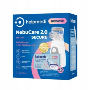 Set Inhalator Nebulizator, Helpmedi, 2 masti, 40x5ml solutie salina, Portabil - Img 2