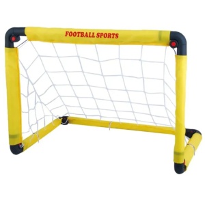 Set Poarta de Fotbal pentru Copii, 60x90 cm, Minge, Cartonase, Pompa, Fluier, Interactiv, Distractiv, Galben - Img 4