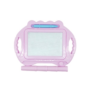 Tabla Magnetica pentru desen Pix, forma dreptunghi, dimensiuni 23x17 cm, cu picioare suport, Roz Pal