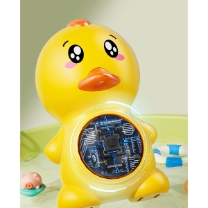 Termometru Electronic LED pentru Baie, Plutitor, Rezistent la apa, IPX7, Multifunctional, 3 Trepte de Temperatura, Model Ratusca, 12x7cm, Galben - Img 6