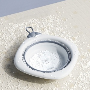 Cada Pliabila pentru Baie pentru Copii, Cadita pentru Bebelusi, Model Romb pentru Picioare Koala, Gri, 30x30x3.5 cm, 4L - Img 6