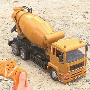 Camion Betoniera Jucarie pentru Copii, Jucarie Camion Betoniera cu Telecomanda, Jucarie de Constructie, Acumulator cu Incarcare USB, 29 x 13 x 9 cm, Galben - Img 3