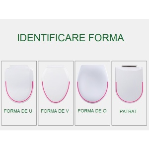 Capac de Toaleta cu Reductie 3 in 1, pentru Copii +3 Ani si Adulti, Coborare Lenta si Silentioasa, Instalare Usoara, din PP5 , in Forma de V, Alb/Roz - Img 6