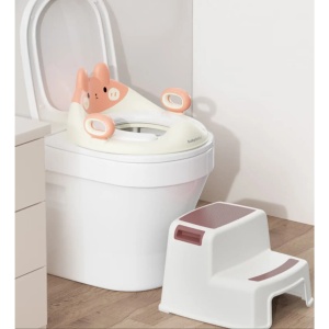 Capac WC cu Reductie, pentru Copii, cu Manere, Model Ursulet, Plastic Durabil, Roz - Img 4