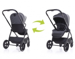 Carucior 4BABY Foster, amortizare, pliabil, negru - Img 2
