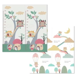 Covoras pentru Copii, cu 2 Fete, Model Ursulet/Catelusi, din XPE+PE, Impermeabil, Antiderapant, Protectie Termica, +3 Luni, Pliabil, 150 x 200 x 1.5 cm, Multicolor - Img 2