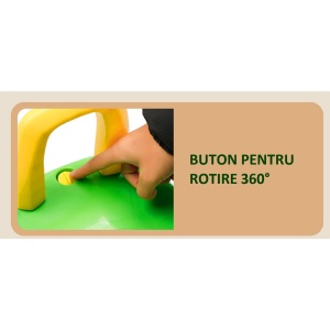 Excavator pentru Copii, 1-3 Ani, Greutate Portanta 30 kg, Muzica si Lumini, Rotatie 360 Grade, 45 x 31 x 35 cm, 4 Roti, Verde - Img 2