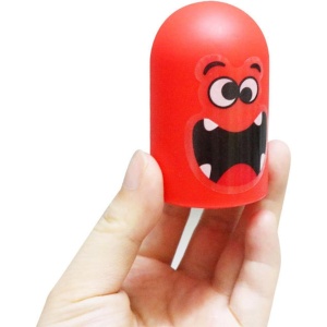 Joc Interactiv, Tic Tac Toe Gobble, din Plastic, +3 Ani, 18 Piese, 21.5 x 4 x 10 cm, Albastru/Rosu - Img 3