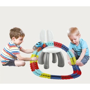 Jucarie de Constructie RollerCoaster, 138 de Piese, 41.5x31x7 cm, cu Masini, Multicolor - Img 4