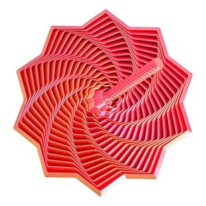 Jucarie Decompresie, Model Stea 3D, DuoChrome, Maner Spirala, Turn Magic Geometric, Multiple Forme, Anti-stress, 8.6 cm, Roz/Auriu