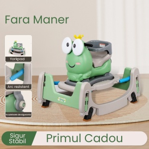 Masinuta Balansor Multifunctionala pentru Copii, Model Cal Scooter de tip Masinuta Balansor, Varsta 1-3 ani, 84 x 80 x 58 cm, fara Maner, Verde - Img 2