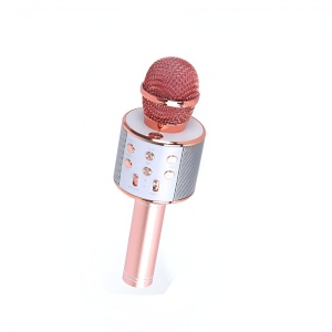Microfon Karaoke, pentru Copii, Bluetooth, Boxa Incorporata, Compatibil cu Orice Smartphone, Acumulator Integrat, Multifunctional, Rose Gold - Img 3
