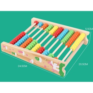 Numaratoare din Lemn, Vopsea Ecologica, 10 Siruri x 10 Margele, 4-6 Ani, 24.5 x 20.5 cm, Multicolor - Img 4