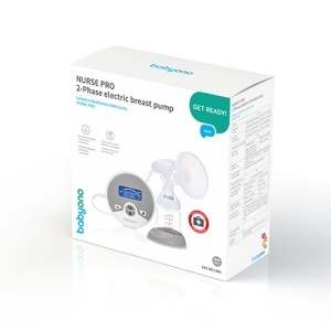 Pompa electrica san BabyOno Nurse Pro, Cu afisaj LCD, Cu 2 faze si 10 niveluri de aspiratie, 0 luni+, Grey - Img 2