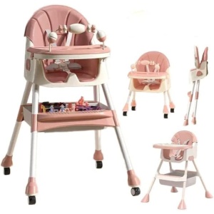 Scaun de Masa 2in1, pentru Copii de la 6 luni - 5 Ani, Roz - Img 4