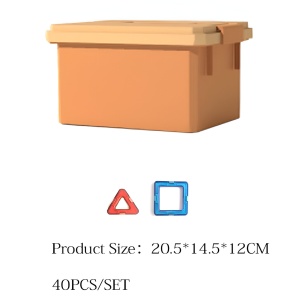 Set 40 Piese Magnetice de Constructie, 3 Ani, Multicolor - Img 3