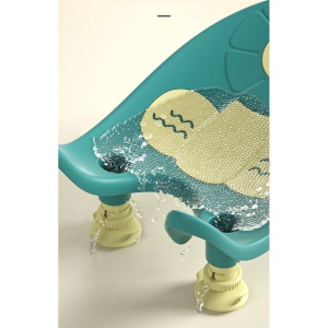 Suport de Baie Bebelusi, 0-12 luni, Montare pe Chiuveta/Lavoar/Cada, Ventuze Antiderapante cu Intaltime Reglabila, 50 x 24 x 12.5 cm, Verde - Img 3