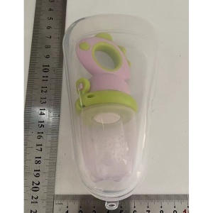 Suzeta pentru Fructe, pentru Bebelusi, din Silicon Alimentar, +4 Luni, Roz/Verde - Img 2