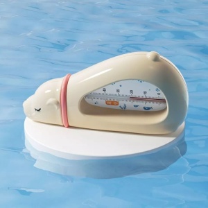 Termometru pentru Baie, Plutitor, Rezistent la apa, Multifunctional, Model Urs Polar, 15x7.5x4 cm, Roz - Img 2