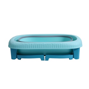 Cada Pliabila pentru Baie, din PP+TPE, pentru Copii 0-6 Ani, cu Picioare, Suport de Sezut, Scurgere Etans, 80 x 52 x 42 cm, Albastru - Img 4
