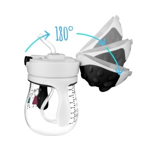Cana de antrenament Akuku anti-varsare cu pai 250 ml , Gri - Img 3