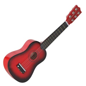 Chitara pentru Copii, din Lemn si Plastic, pentru Incepatori, 53.4 x 17.5 x 5.8 cm, Rosu Lucios - Img 4