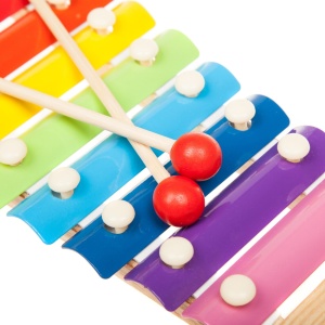 Instrument Muzical Xilofon , din Lemn, 8 Note Muzicale, 2 Bete de Percutie, 4-6 Ani, Multicolor - Img 5